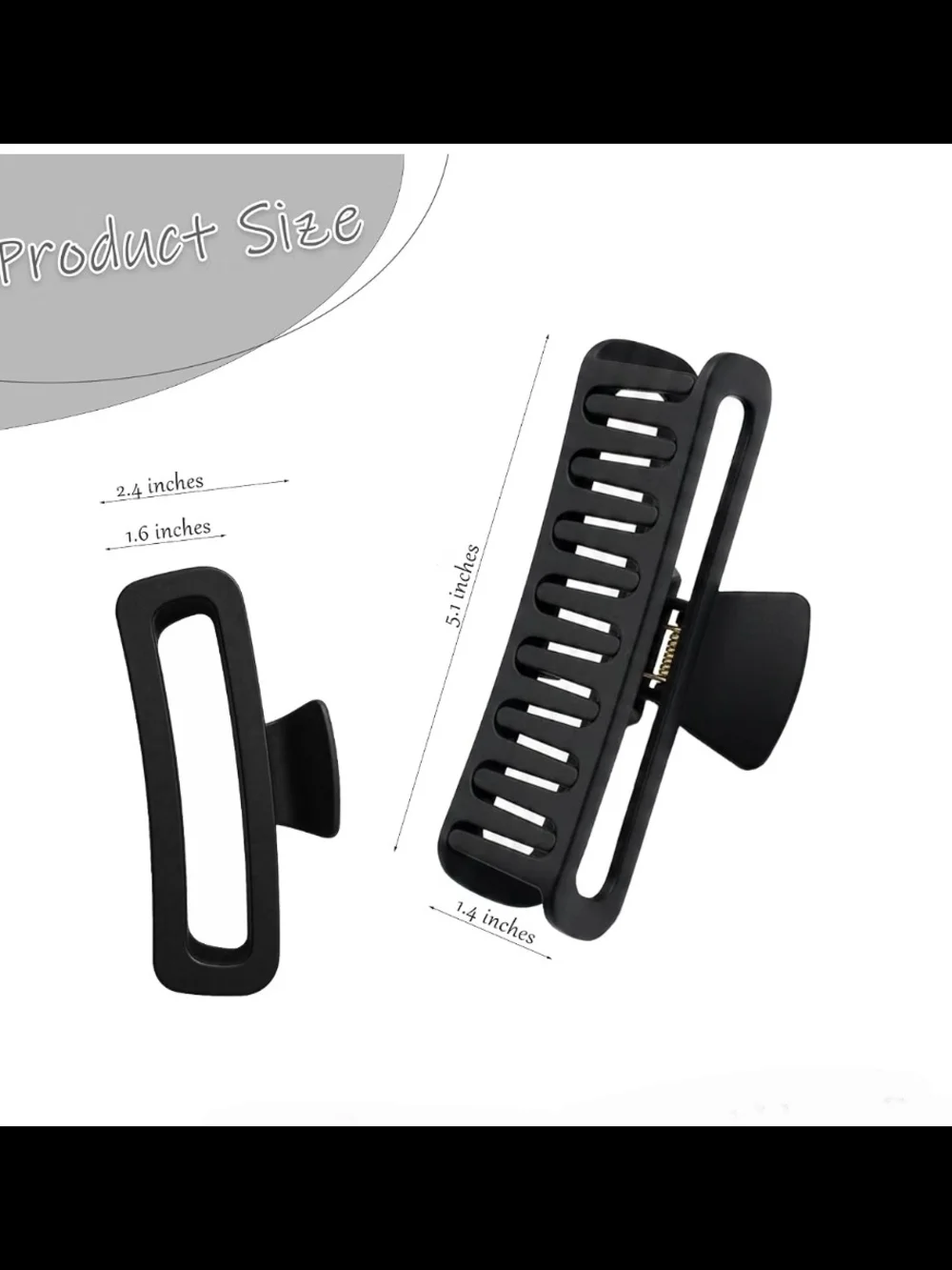 Metallic Champagne Rectangle Extra Large Hair Claw Clip BNIB